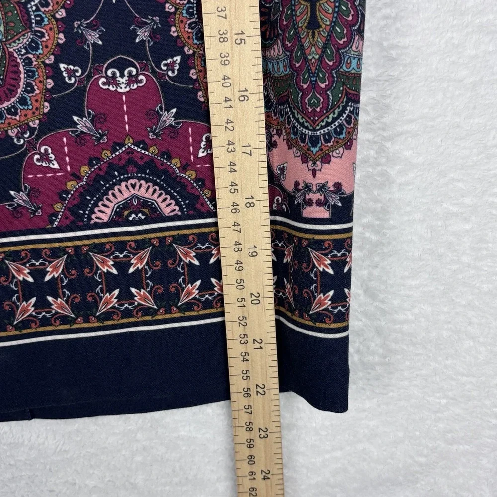 TALBOTS Women's Pink/Black/Red Geometric Knee Length Lined Skirt Size 6P‎
